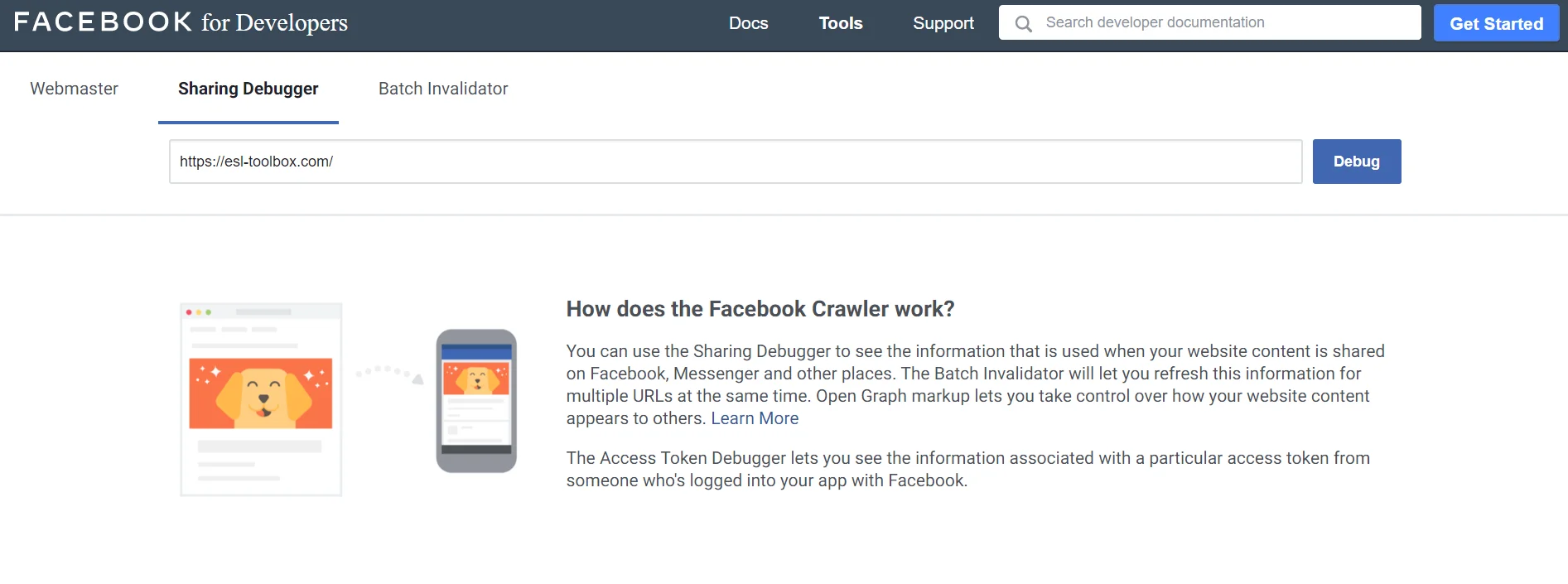 Facebook Sharing Debugger Tool