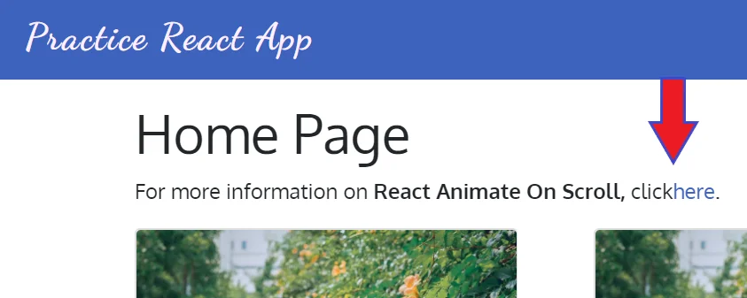 Detail of Home Page