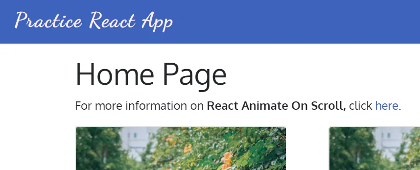 Detail of Home Page